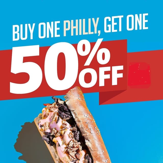 2 PHILLY BEEF (BOGO 50% OFF).